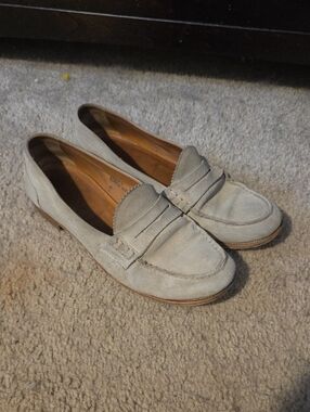 Church's Sally 2 Suede Penny Loafers Light Gray Putty - Women's 37 / US 7